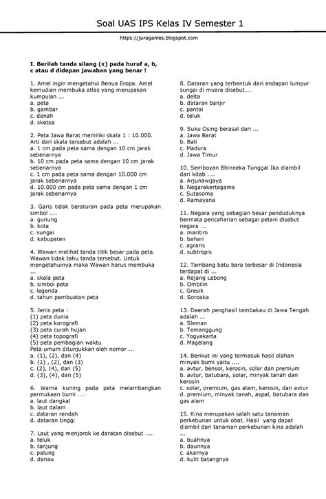 Program Pembelajaran Kelas Iv Semester 1 13