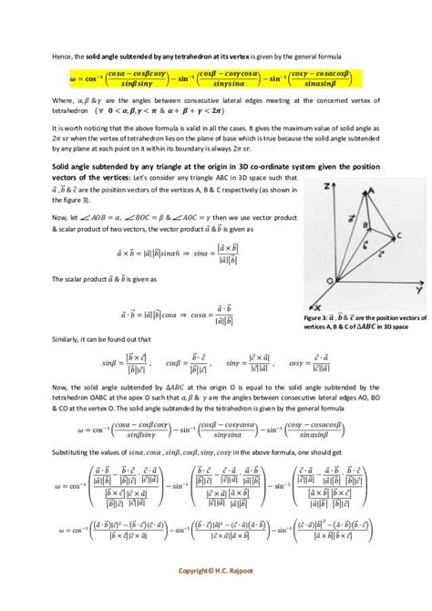 Solid angle subtended by a tetraheron at its vertex & solid angle sub…