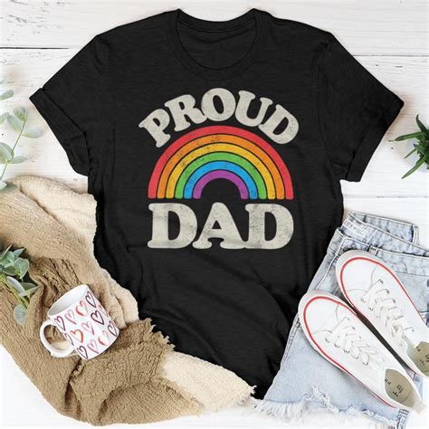Lgbtq Proud Dad Gay Pride Lgbt Ally Rainbow Fathers Day Women T Shirt