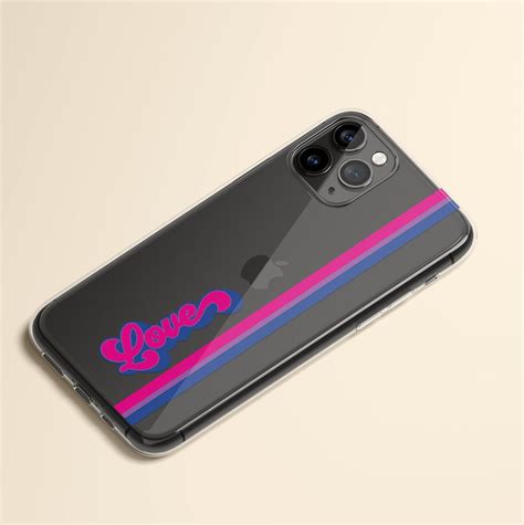 Bisexual Pride Flag Minimalist Stripe Gay Clear Transparent Etsy