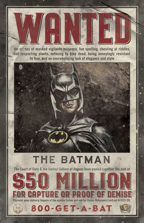 Dc Batman Wanted Poster Villains Perspective 11 X Etsy