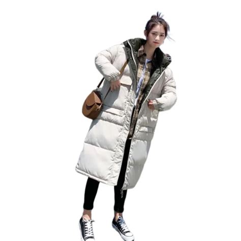 Акция, зимнее Длинное свободное однотонное пальто, Женское пальто выше ...