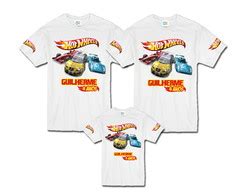 Kit Família Hot Wheels Personalizado camisetas Elo