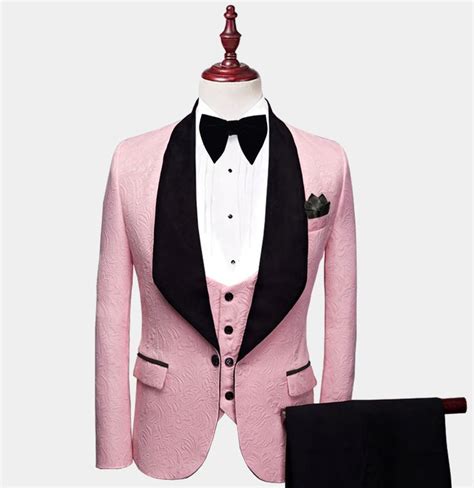 Pink And Black Tuxedo 3 Piece Free Shipping Gentlemans Guru Prom