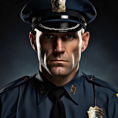 Premium Ai Image Portrait Of A Handsome Police Officer In Uniform On