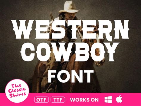 Western and Cowboy Font OFT, TTF, Cricut, Silhouette, Cut File, Instant ...