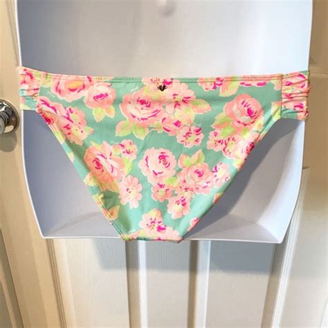 Pink Victorias Secret Aqua Pink Bikini Bottoms L Gem