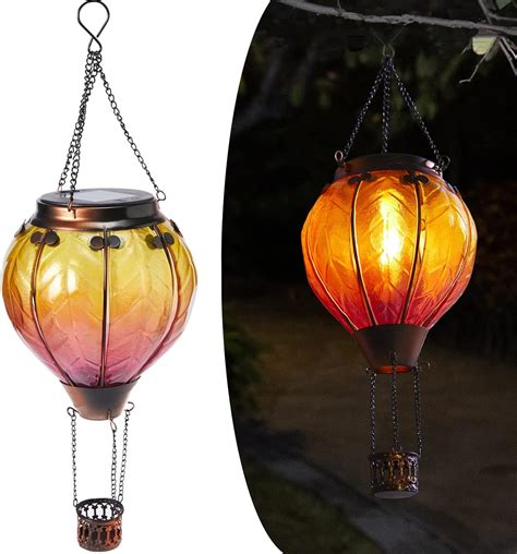 Amazon Pack Hot Air Balloon Hanging Solar Lantern Lights With Shepherd Hook Outdoor