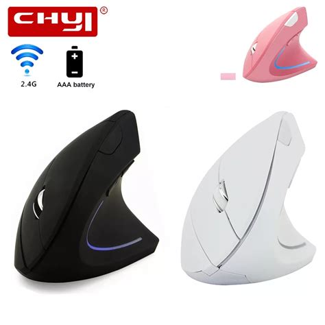 CHYI ratón Vertical ergonómico para ordenador periférico inalámbrico