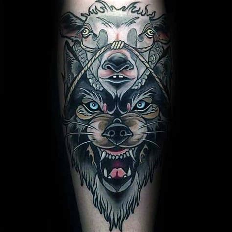 Neo Traditional Wolf Tattoo Ideas For Men