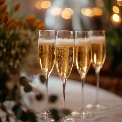Champagne Glamour Glasses Raised in Celebration at the Wedding Ceremony ...