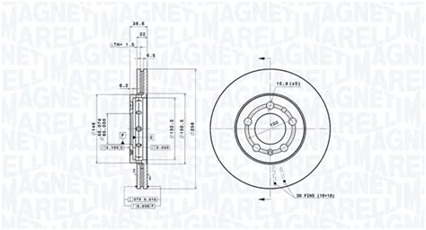 Brake Disc - 360406049401 MAGNETI MARELLI - 1J0615301D, 6QD615301 ...