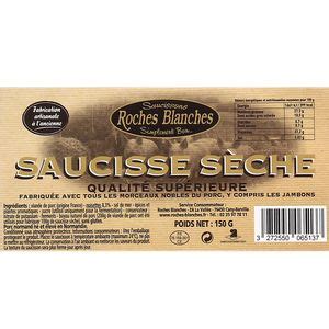 Acheter Les Roches Blanches Saucisse sèche pur porc normand noisette