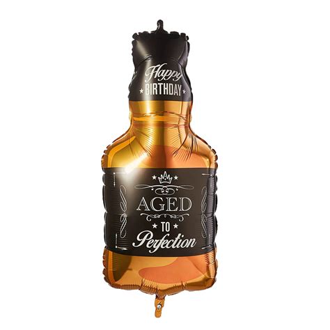 Mylar Foil Aged To Perfection Whiskey Bottle Birthday Balloon