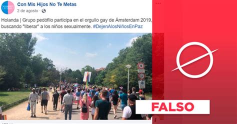 Es falso que grupo pedófilo participó en el evento Orgullo gay de Ámsterdam