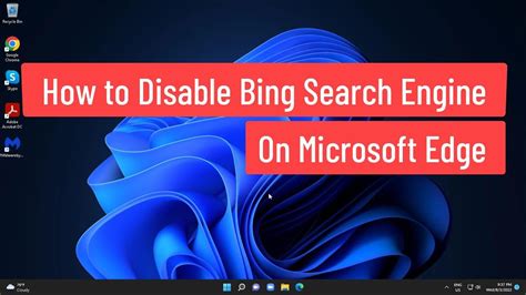 How To Disable Bing Search Engine On Microsoft Edge Youtube