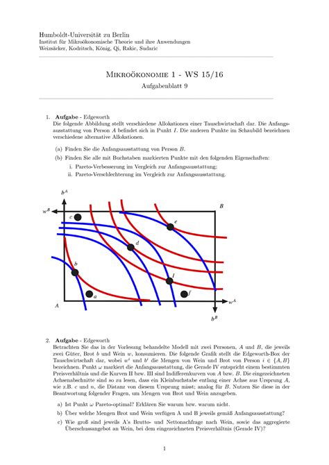 Mikro Aufg Humboldt Universitat Zu Berlin Institut F Ur Mikro