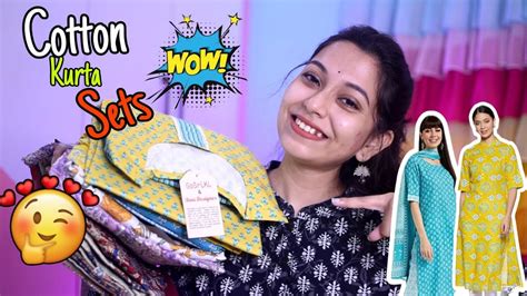 Affordable Kurta Sets TRY ON Haul AMAZON Cotton Kurta Sets Haul