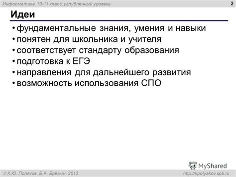 Презентация на тему: "К.Ю. Поляков, Е.А. Ерёмин, Информатика классы ...