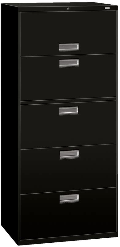 HON 600 Series Lateral Filing Cabinet - 5 Drawer in Black