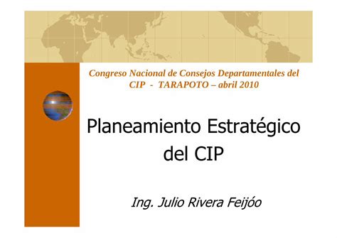 PDF Planeamiento Estratégico del CIP cip org pe planeamiento