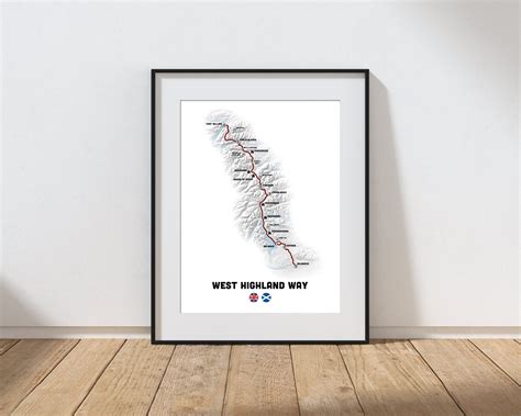 West Highland Way Map, West Highland Way Trail Map - Etsy