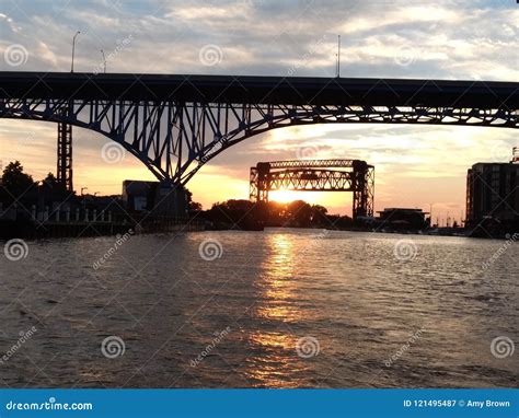 Bridges At Sunset Stock Image Image Of Sunset Bridges 121495487