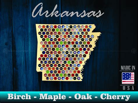 Arkansas Beer Cap Map AR Beer Cap Holder Beer Cap Display | Etsy