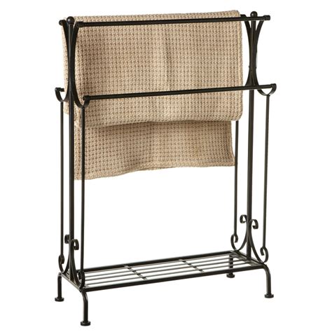 Black Blanket Stand With Shelf Silkwood Living
