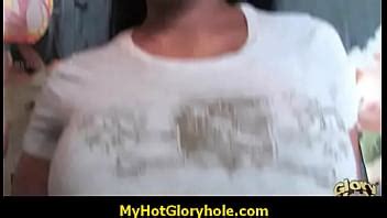 Gloryhole Ebony Sucking A Strangers Hard Cock Through The Hole In The Wall XVIDEOS