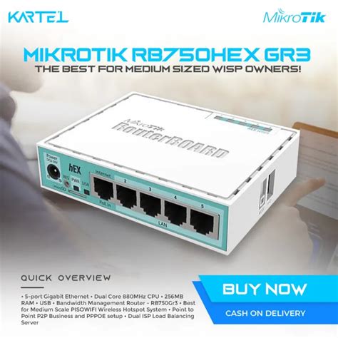 Mikrotik Rb750 Hex Gr3 Gigabit Soho Router Lazada Ph