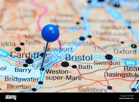 Weston Super Mare Pinned On A Map Of Uk Stock Photo Alamy