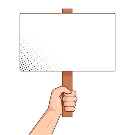 Hands Holding Blank Placard In Flat Style 48041858 Png