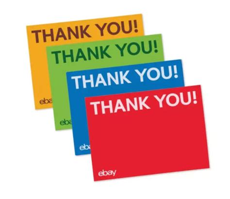 Ebay Thank You Cards Red Blue Green And Yellow Brand Newsealed