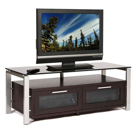 Plateau Decor 50 Inch Tv Stand In Espressoblack And Silver Walmart