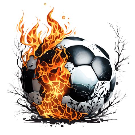 Flaming Soccer Ball Vector Illustration · Creative Fabrica