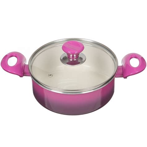 Кастрюля с керамическим покрытием Mehtap CCDT- 20 фиолетовая, с крышкой ...