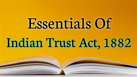 Essentials Of Valid Trust Indian Trust Act The Learner