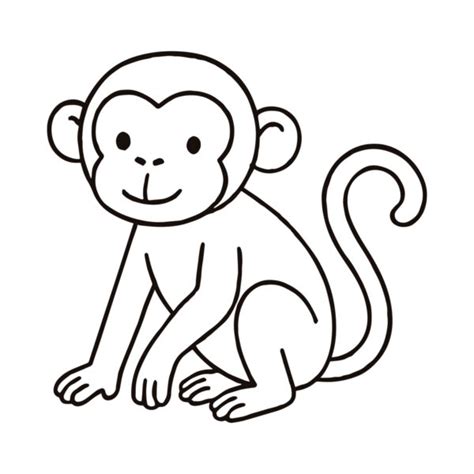 Easy Monkey Drawing | Easy Line Drawings