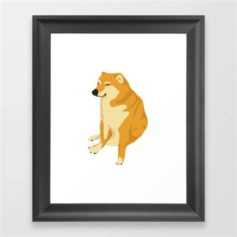 Cheems Doge Funny Weak Dog Meme Framed Art Print By Paper Magus Society6