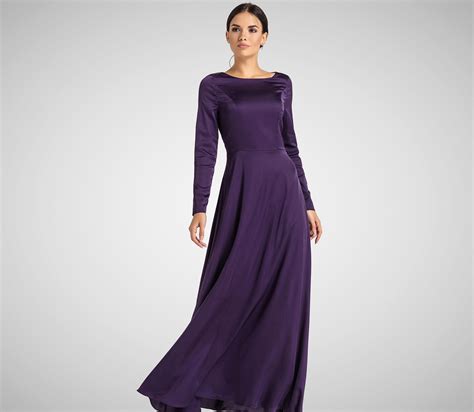 Modest Purple Bridesmaid Dress