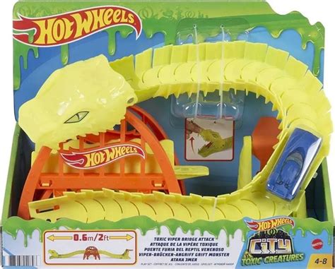 Hot Wheels City Mijowy Most Tematyczny Zestaw Tor W Dinosauro