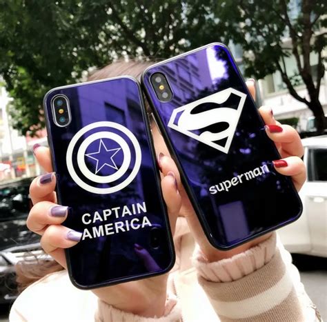 Tempered Glass Avengers Marvel Superman For Iphone X Case Luxury