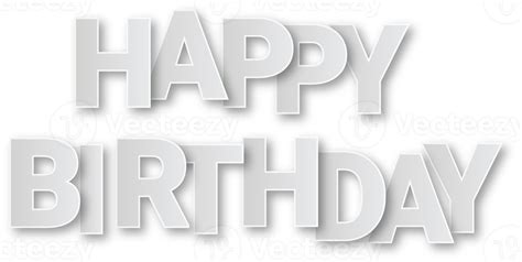 White Paper Happy Birthday Text 14499311 PNG