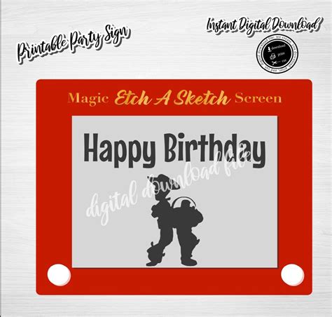 Toy Story Etch A Sketch Birthday Sign Digital Download Etsy