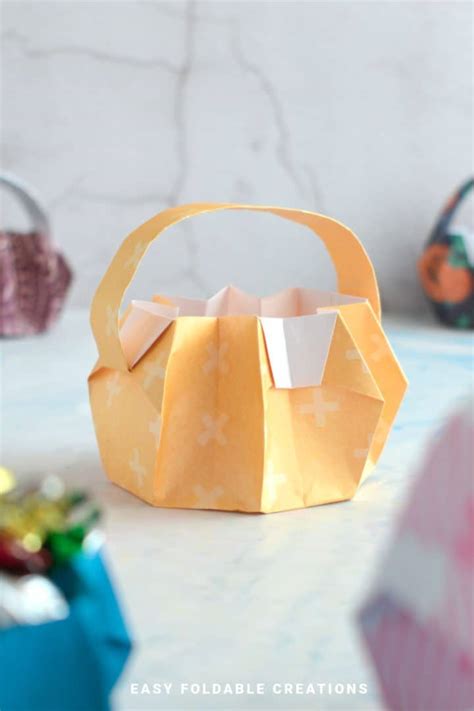 Easy Origami Basket Easy Foldable Creations