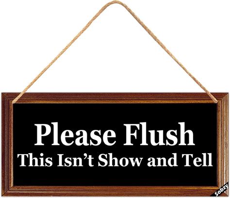 MUCHENGGIFT Funny Bathroom Signs - Please Flush This is Not Show and ...