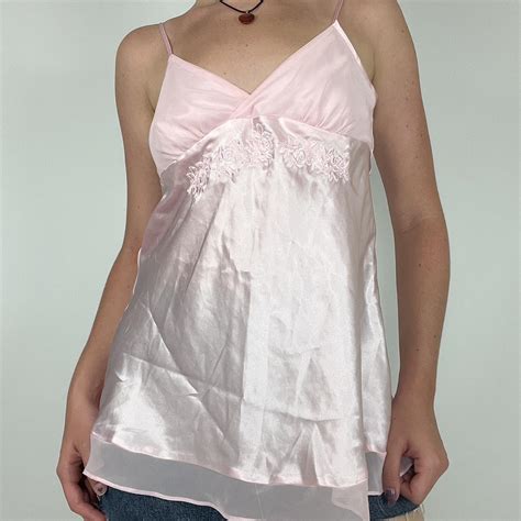 The Cutest Silky Baby Pink Lingerie Strappy Tank No Depop