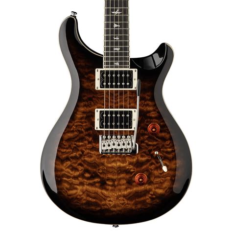 Prs Se Custom 24 Quilt Electric Guitar Black Gold Burst Zebra Muzik