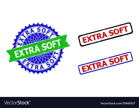 Extra Soft Rosette And Rectangle Bicolor Stamps Vector Image